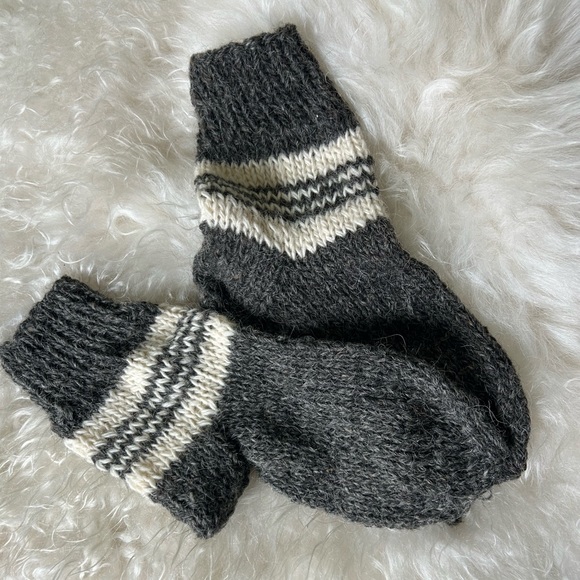 New Zealand Wool Other - Hand knit New Zealand sheep’s wool socks warm & cozy roughly a size 9/10 women’s